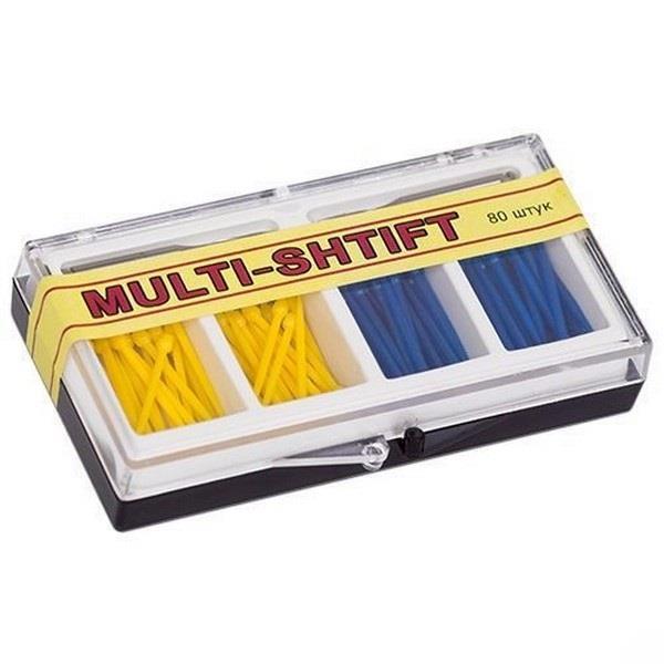 Штифты беззольные "MULTI SHTIFT" комплект по 40 шт. желтые и синие, 2 развёртки Ф1,2 купить
